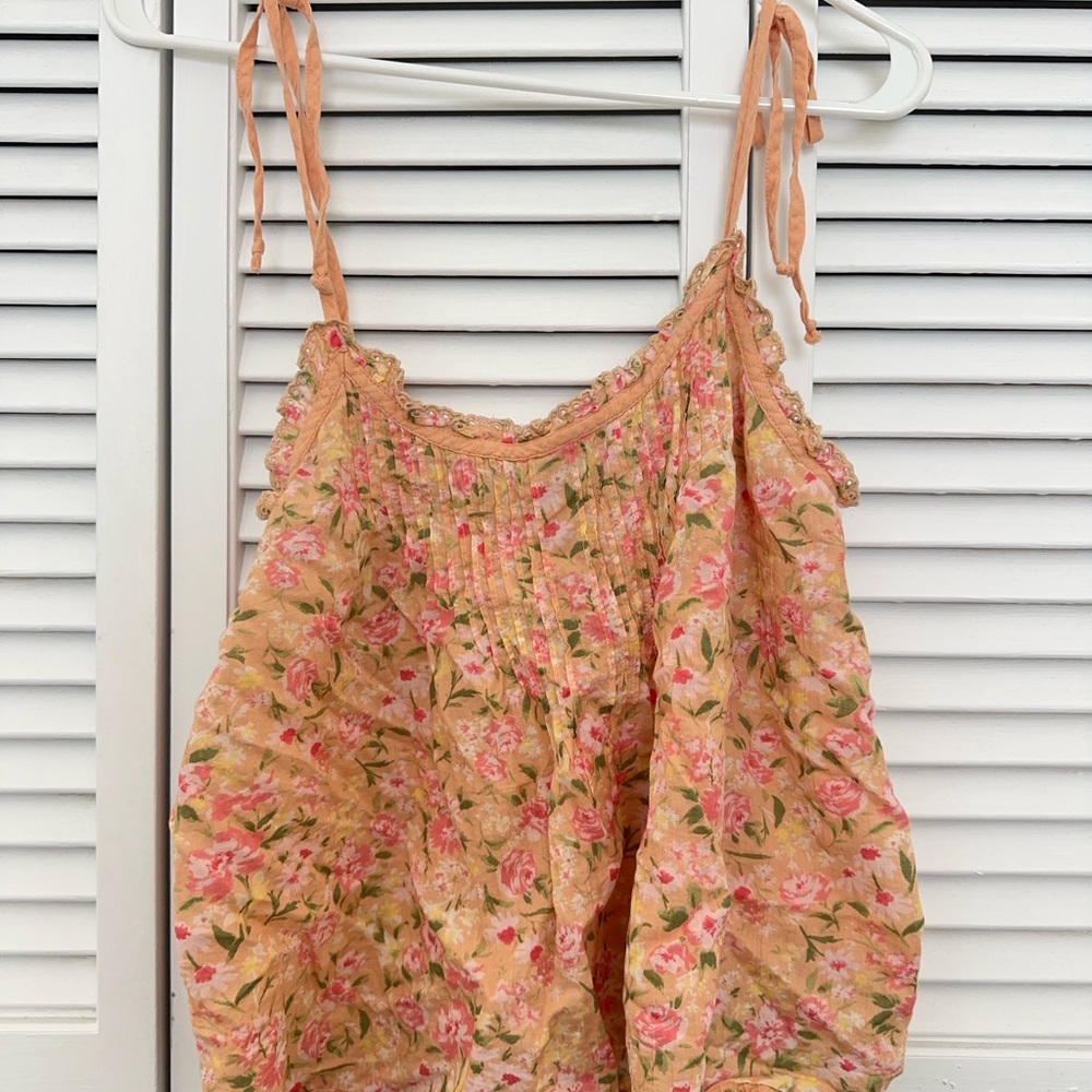 American Eagle Outfitters Floral Pink and Orange Blouse